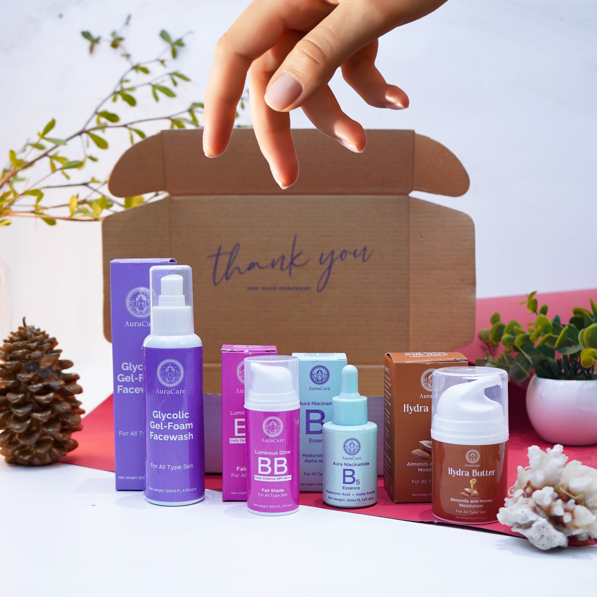 Aura Glow Pack(Facewash+Serum+Moisturizer+BB Cream